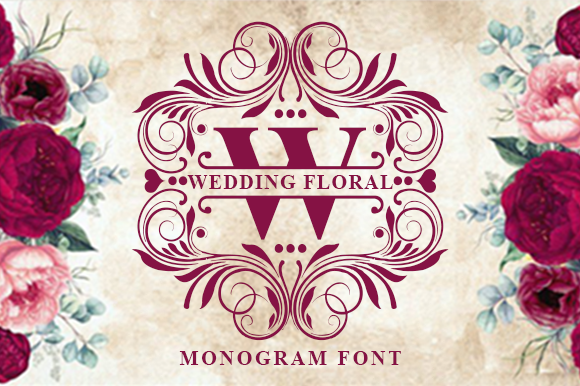 Wedding Floral Monogram: A Decorative Font for Digital Design